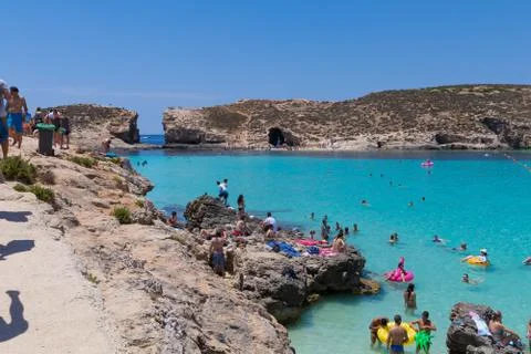 Comino blue lagoon Stock Photos