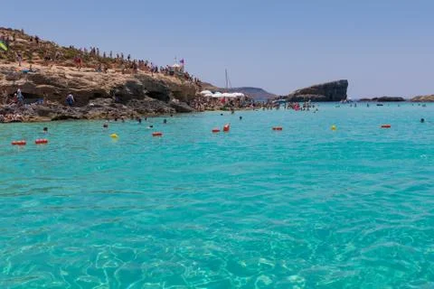 Comino blue lagoon Stock Photos