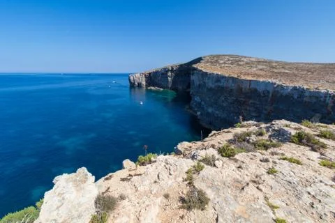 Comino eastern cliffs Stock Photos