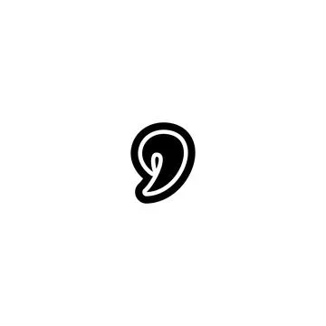 Comma apostrophe font decorative hand drawn lettering, vector. Stock Illustration