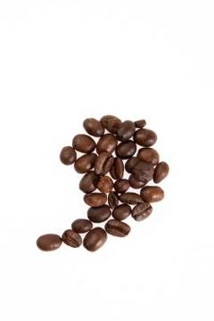 Comma made from coffee beans Stock Photos