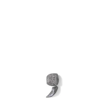 Comma punctuation mark made of rocks 3D Stock Illustration