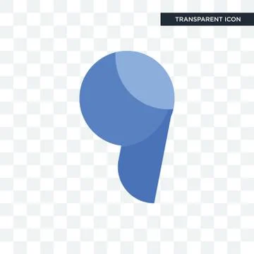 Comma vector icon isolated on transparent background, comma logo design Free Stock Illustration