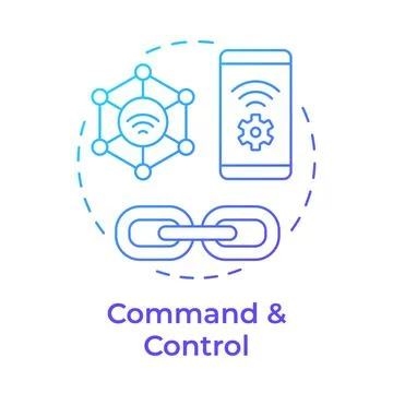 Command and control blue gradient concept icon Ilustração Stock
