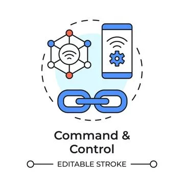 Command and control multi color concept icon Ilustração Stock