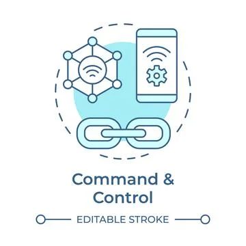 Command and control soft blue concept icon Stock Illustration