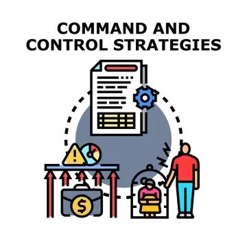 Command and control strategies implementing business regulation Illustrazione stock