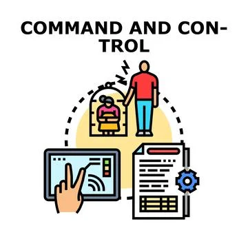 Command and control system managing people and data Stock Illustration