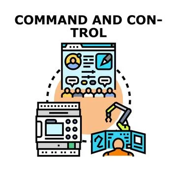 Command and control system operating digital interface Stock Illustration