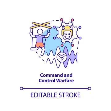 Command and control warfare concept icon Stock Illustration
