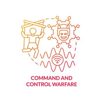 Command and control warfare red gradient concept icon Stock Illustration