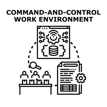 Command and control work environment concept Stock Illustration