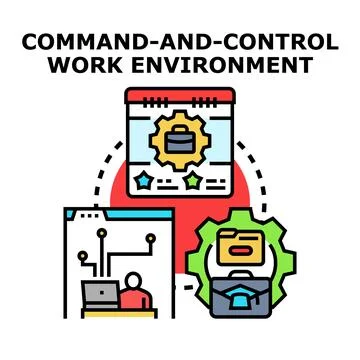 Command and control work environment concept Stock Illustration