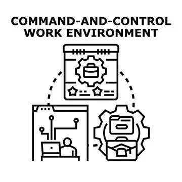 Command and control work environment concept Stock Illustration