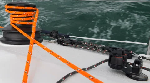 Command area on a sailing boat Stock Footage 67496307