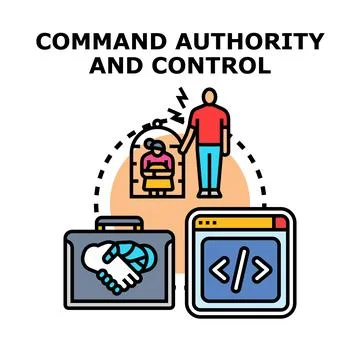 Command authority and control concept vector icon 스톡 일러스트