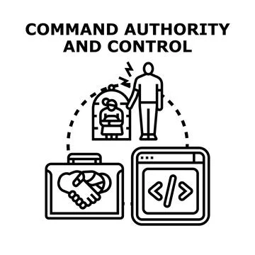 Command authority and control concept vector icon Stock Illustration