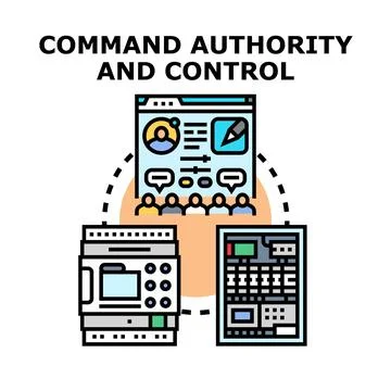 Command authority and control operating digital system Stock Illustration
