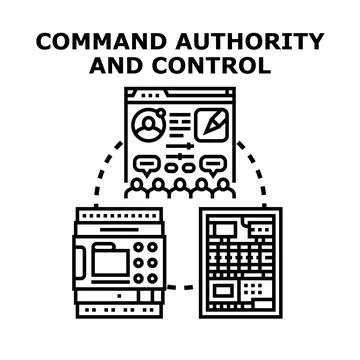 Command authority and control operating digital system Stock Illustration