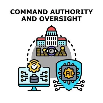 Command authority and oversight with artificial intelligence control Stock Illustration