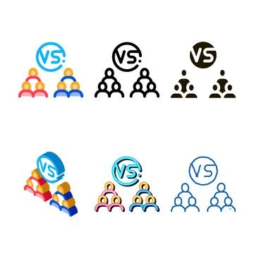 Command battle icon multipack vector outline Stock Illustration