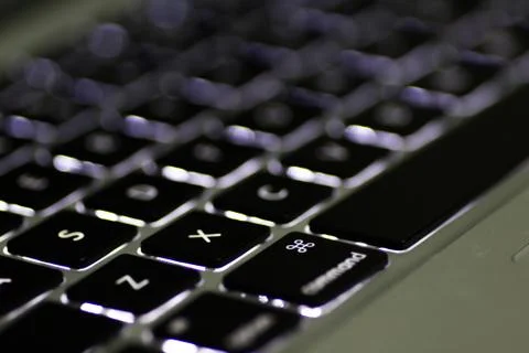 Command button focussed in a backlit keyboard Stock Photos
