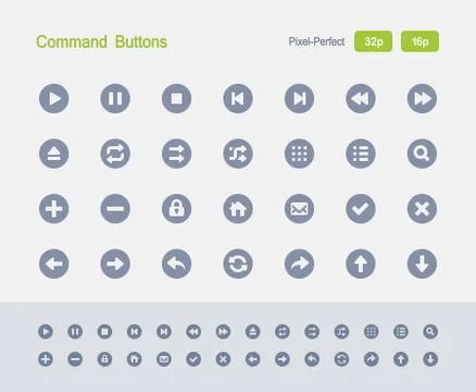 Command Buttons - Granite Icons Stockillustratie