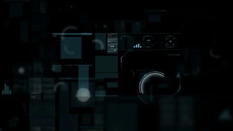Command center futuristic digital interface / Deep learning on big data process Stock Footage 69874763
