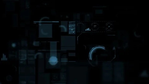 Command center futuristic digital interface / Deep learning on big data process Stock Footage 69875049
