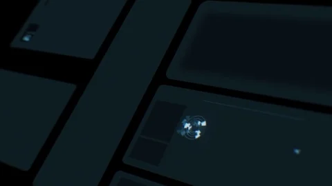 Command center futuristic digital interface / Deep learning on big data process Stock Footage 69885661