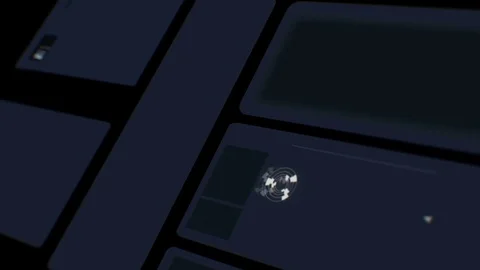 Command center futuristic digital interface / Deep learning on big data process Stock Footage 69887265