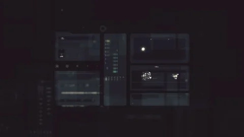 Command center futuristic digital interface / Deep learning on big data process Stock Footage 69887337