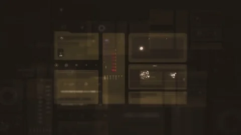 Command center futuristic digital interface / Deep learning on big data process Stock Footage 69887930