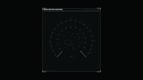 Command Center Threat Compass HUD Seamless Loop Stock Footage 342210016
