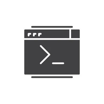 Command console icon vector, filled flat sign, solid pictogram 库存插图