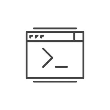Command console line icon, outline vector sign, linear style pictogram Stock Illustration
