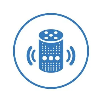 Command, echo, speaker, voice icon. Blue color design. イラスト素材