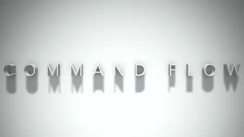Command flow 3D title animation white text on a white background Stock Footage 299759441