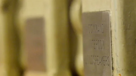 Command Intercom Speakers inside the warship Stock Footage 48358588