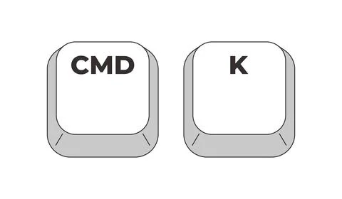 Command K grayscale keyboard hotkey Stock Illustration