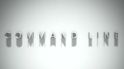 Command line 3D title animation with shadows on a white background Stock Footage 297906829