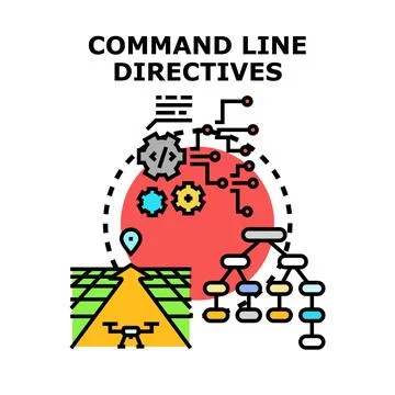 Command line directives concept vector illustration イラスト素材