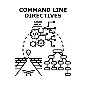 Command line directives concept vector illustration Stock Illustration