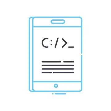 Command line icon, outline symbol, vector illustration, concept sign Stock Illustration