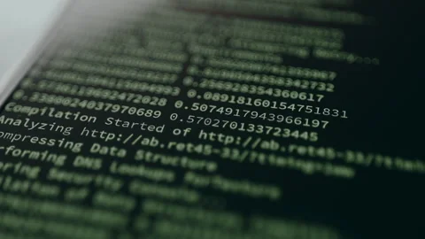 Command line interface and flowing alphanumeric symbols, ethical hacking concept Stock Footage 329282982