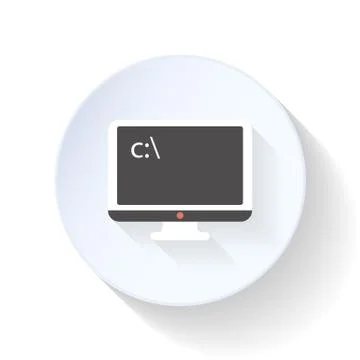 Command line on the screen flat icon Stock Illustration
