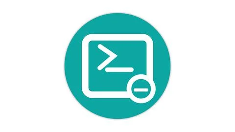 Command line terminal icon with minus sign Stock Illustration
