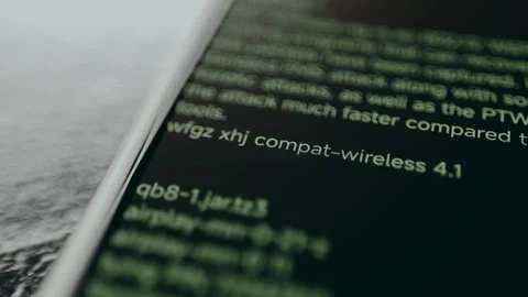 Command line tools designed to assess Wi Fi network security, by monitoring Stock Footage 329282263