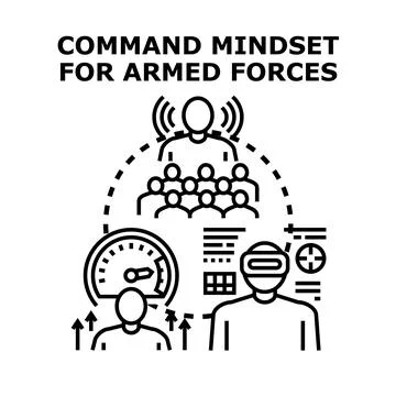 Command mindset developing armed forces leadership strategy Stock Illustration