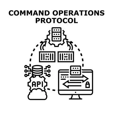Command operations protocol managing data flow system イラスト素材